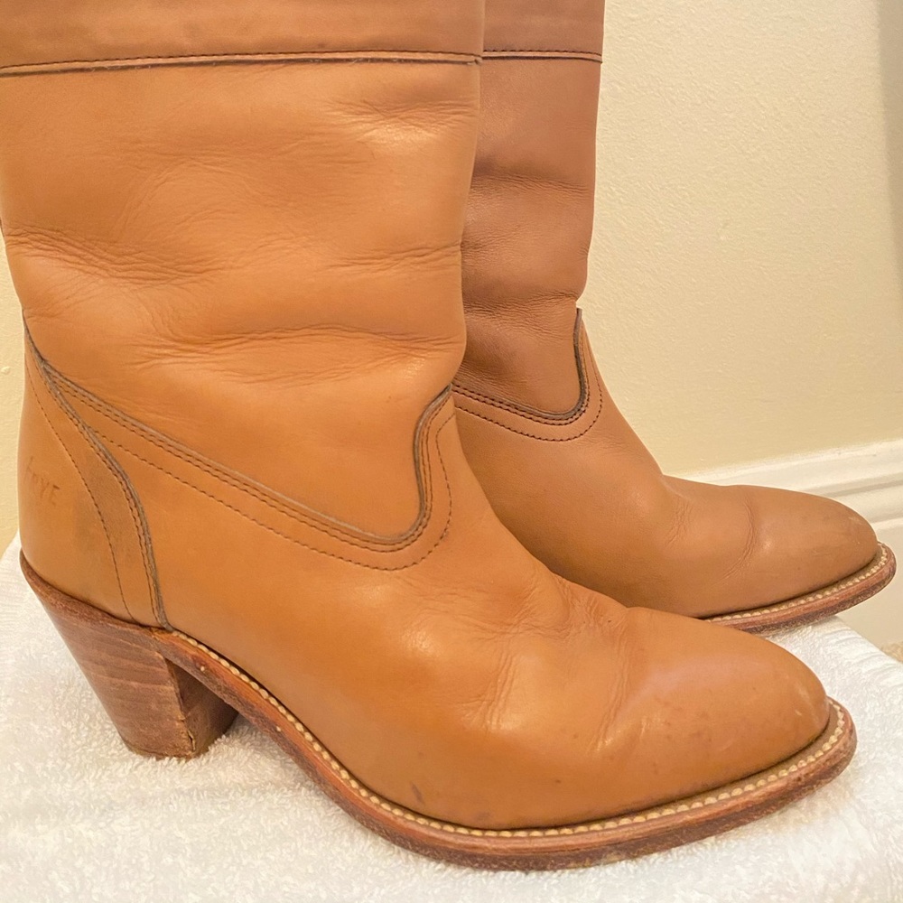 Frye Leather Western Heeled Boots